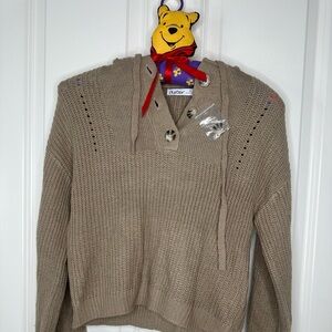 Knitted hooded sweater